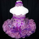 (#167) Halter flat glitz national pageant dress. (purple)