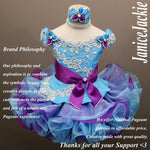 (#238) Off shoulder flare glitz pageant dress. (blue purple) (without necklace)