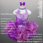 (#251) Halter flat glitz national pageant dress. (purple)