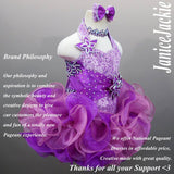 (#251) Halter flat glitz national pageant dress. (purple)