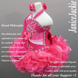 (#300) Jewel neck flat glitz pageant dress. (Berry) (NOT include detachable scarf)