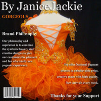 (#53) Halter flat glitz pageant dress (orange)