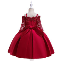(#6004) Economic type pageant dress (dress name: lovely crown) (deep red)