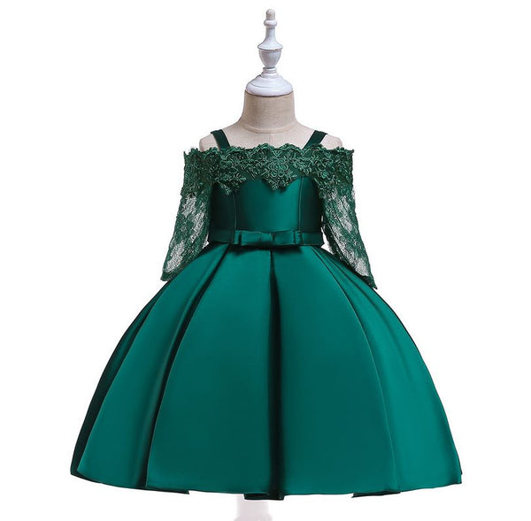 (#6004) Economic type pageant dress (dress name: lovely crown) (emerald green)