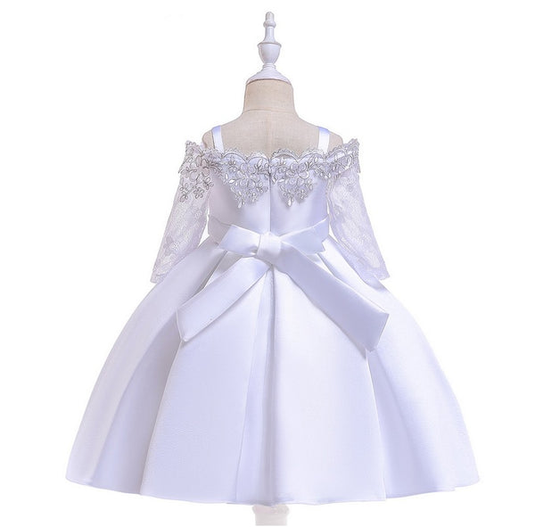 (#6004) Economic type pageant dress (dress name: lovely crown) (white)