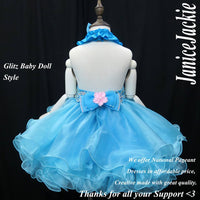 (#GBD-003) Halter glitz baby doll dress. (blue pink) / 2~3 weeks production