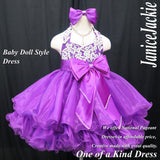(#GBD-004) MADE TO ORDER / Halter glitz baby doll dress. (purple) / 2~3 weeks production