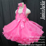 (#GBD-006) MADE TO ORDER / Halter glitz baby doll dress. (pink) / 2~3 weeks production