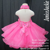 (#GBD-006) MADE TO ORDER / Halter glitz baby doll dress. (pink) / 2~3 weeks production
