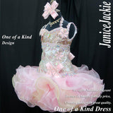 (DRESS EXAMPLE) Straps flat glitz national pageant dress. (champaigne & sofa pink) (item: OnlyOne-026) not include necklace