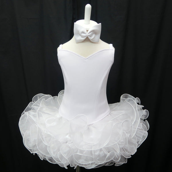 Straps flat style plain shell national pageant dress. (white) (item: S – janicejackie Straps flat style plain shell national pageant dress. (white) (item: S – janicejackie