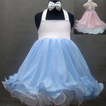 Chiffon straps baby doll shell. (white blue)