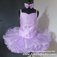 (#1299) Straps flat glitz national pageant dress. (lavender, purple) / 3 ~ 4 weeks production