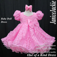 (PRE - ORDER) Princess sleeves lace baby doll plain dress. (pink) (item: PSBLPNPK0001)