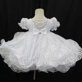 Princess sleeves lace baby doll plain dress. (white) (item: PSBLPNWE0001)