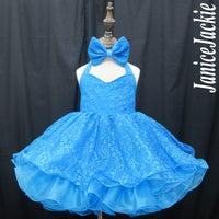 (PRE - ORDER) Halter lace baby doll plain shell (blue) (item: HRBLPNBE0002A)