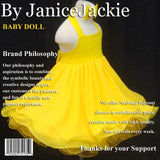 (#76) Halter chiffon baby doll plain shell (yellow)