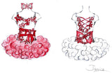 (DRESS EXAMPLE) Straps flat glitz national pageant dress. (white red) (item: OnlyOne-001) not include necklace