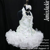 (DRESS EXAMPLE) Halter flared mega glitz national pageant dress. (white) (item: OnlyOne-003) not include necklace