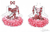 (DRESS EXAMPLE) Straps flat glitz national pageant dress. (white red) (item: OnlyOne-004) not include necklace