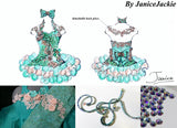 (DRESS EXAMPLE) Halter flared mega glitz national pageant dress. (green peach) (item: OnlyOne-008) not include necklace