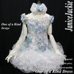 (DRESS EXAMPLE) Off shoulder flat glitz national pageant dress. (white ice blue) (item: OnlyOne-009) not include necklace