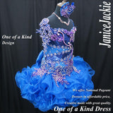 (DRESS EXAMPLE) Straps flat glitz national pageant dress. (blue purple) (item: OnlyOne-011) not include necklace