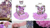 (DRESS EXAMPLE) Off shoulder flat glitz national pageant dress. (2tone purple) (item: OnlyOne-012) not include necklace